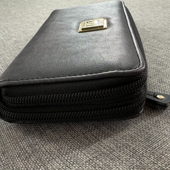 New! Stone Mountain faux leather Wallet Double Zipper 7.25" X 3.5"X 1.75" - Picture 2 of 14